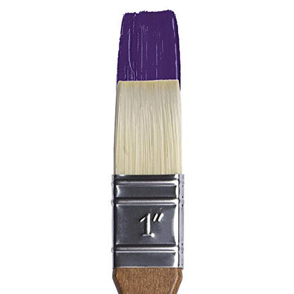 Winsor & Newton Artists' Oil Synthetic Brush, Glaze 1" | Synthetic Flagged Bristles, Excellent Color Carrying Capacity, Handmade in England, For Oil Paint - style: Glaze 1"