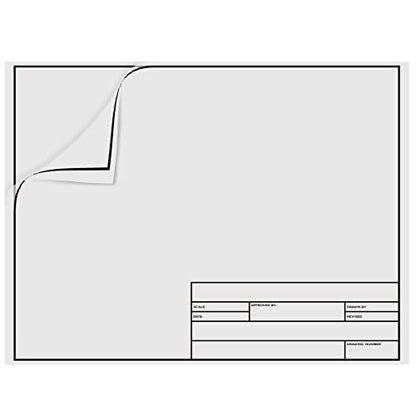 Geyee 10 Sheets Architectural Vellum Paper 18" x 24" Drafting Vellum Tracing White Translucent Drafting Paper Rag with Border and Title Block for Drawing Sketching Architecture Building