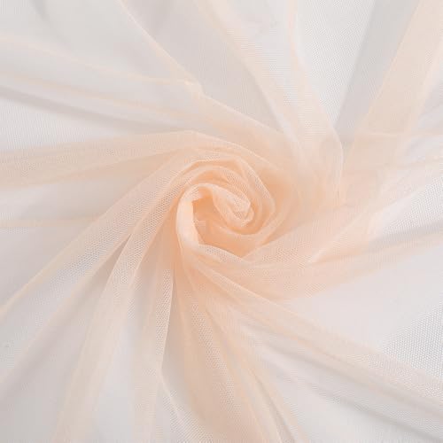 39.4x63 Inch Champagne Netting Mesh Fabric Polyester Breathable Mosquito Net Fabric Soft Voile Solid Sheer Tulle Fabric by The Yard for Sewing Making Craft Clothes Dresses Costume Diy Supply - color: Champagne