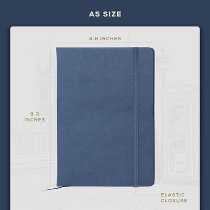 Beechmore Books A5 5.8x8.3 Mixed Media Sketchbook 160 GSM/98LB, Gift Box - color: Symphony Blue, size: A5 - 5.8" x 8.3" Medium