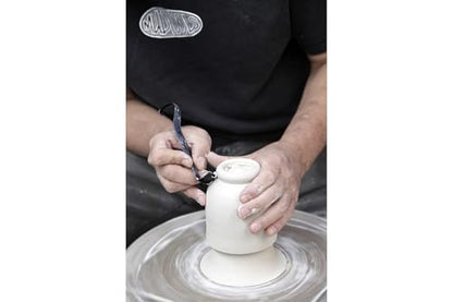 Mudtools Do-All Trim Tool: Double Ended Pottery Trimming Tool for Wheel Throwing, Clay Cutting Edge, Loop Shape Curled End, Ceramic Smoothing Surface, Made in The USA