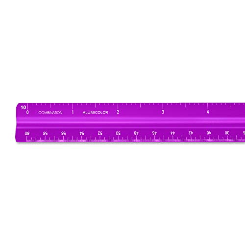 Alumicolor Aluminum Combination Solid Drafting Scale, 12IN, Purple - color: Purple, size: 12 Inch, style: Combination
