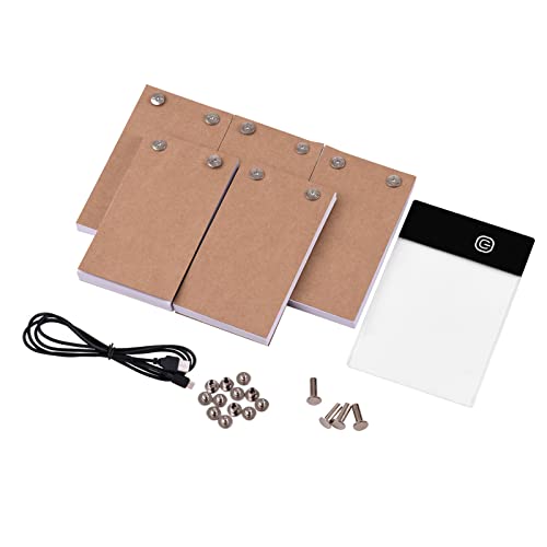 Mini Led Light Pad with 5 Flip Books, Flip Book Kit with Light Pad LED Light Box Tablet，300 Sheets Drawing Tracing Animation Sketching, USB Powered Light Box