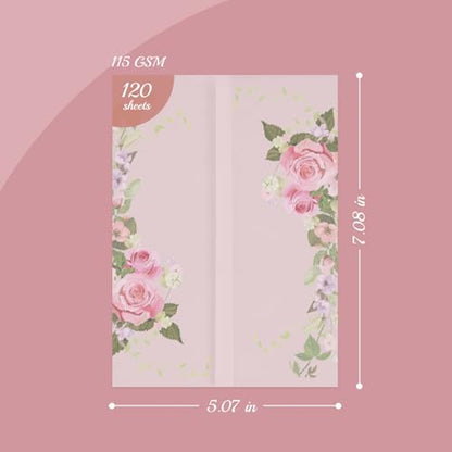 Goefun 50 Pack 5x7 Pre-Folded Vellum Jackets 5x7 with Pink Rose Pattern - color: pattern-pink rose, size: 5x7-50pcs
