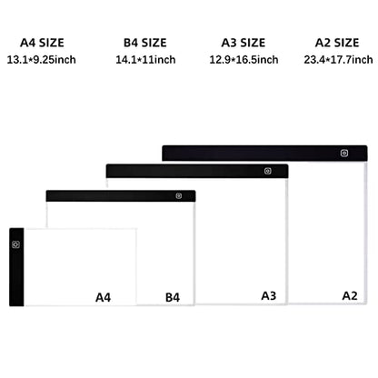 LIRUNQIU A4 Diamond Painting Light Pad, USB | Brightness adjustable, 3 modes, ultra-thin. For diamond art, needlework, stenciling. USB powered. - size: A4