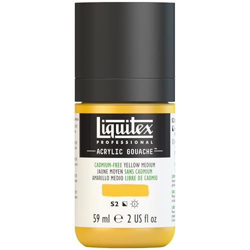 Liquitex Acrylic Gouache, 2-oz (59ml) Bottle, Cadmium-Free Yellow Medium - color: Cadmium-free Yellow Medium