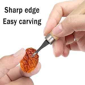 4Pcs Wood Carving Knife, Carving Chisels Manual Sharpener Carving Tools Set for Woodworking Wood Engraving Rubber Stamp Pattern Carving Craft Projects(#2) - color: #2