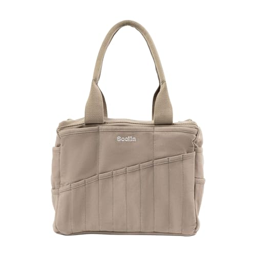 Soolla Studio Bag: Art Supply Storage Organizer & Pottery Tool Bag, Washable Tote, Yarn Bag, Crochet, 30 Pockets, 15+ Colors - color: Graphite