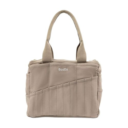 Soolla Studio Bag: Art Supply Storage Organizer & Pottery Tool Bag, Washable Tote, Yarn Bag, Crochet, 30 Pockets, 15+ Colors - color: Graphite