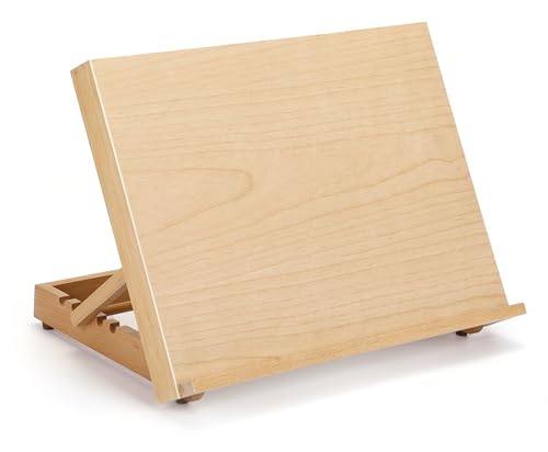 12.5"x16.5" Foldable Beechwood Tabletop Painting Easel | Portable Drafting Table & Art Stand, 5-Position Desk Easel With Smooth Art Board For Studio Sketching, Art Supplies