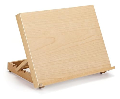 12.5"x16.5" Foldable Beechwood Tabletop Painting Easel | Portable Drafting Table & Art Stand, 5-Position Desk Easel With Smooth Art Board For Studio Sketching, Art Supplies