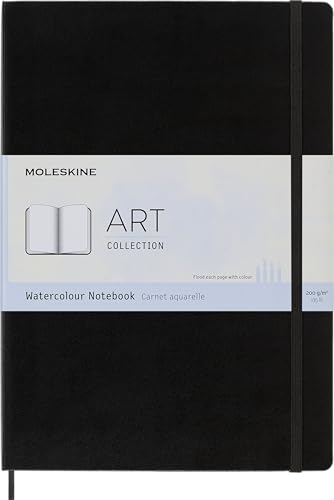 Moleskine Art Watercolor Notebook, Hard Cover, A4 (8.25" x 11.75") Plain/Blank, Black, 60 Pages