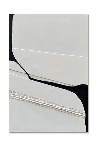 NANKAI Art Modern Minimalism Art Painting White and Black Abstract Art Oil Painting Home Office Corridor Wall Decoration Art 36x24 Inches - color: Nkhb249