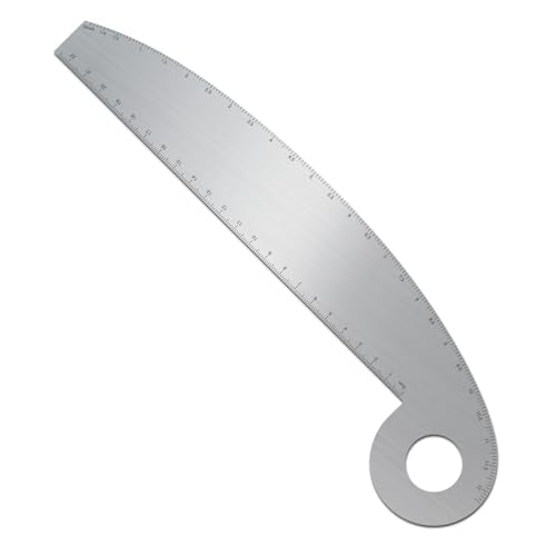 ORIGACH Stainless Steel Vary Form French Curve Ruler, 11.4x3.4 Inch | viation Aluminum Hip Curve Ruler Metal Measuring Stencils for Leather Sewing DIY Craft Supplies