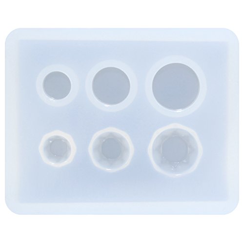 Mini Jewelry Cut Diamonds and Flat Round Resin Epoxy Silicone Mold - color: Clear