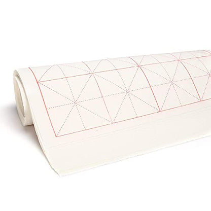 MEGREZ Grid Xuan Paper Chinese Sumi Calligraphy Writing Practice Rice Paper | 7.5cm grid, 100 sheets, half raw ripe xuan rice paper, good ink absorption, beginner student kanji calligraphy practice - size: 7.5 cm/Grid