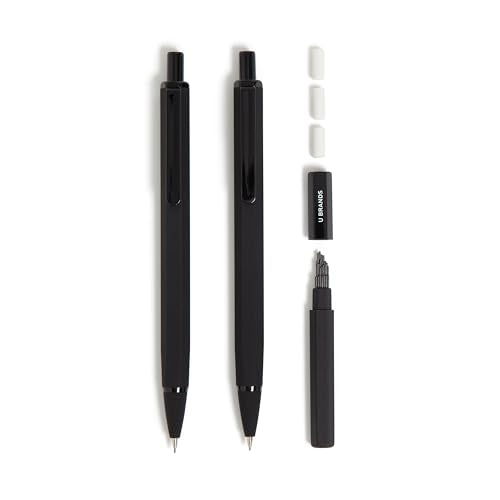 U Brands Mechanical Pencils, .7mm HB #2 Lead, 2 Pack with Refills, Black - color: Midnight Black