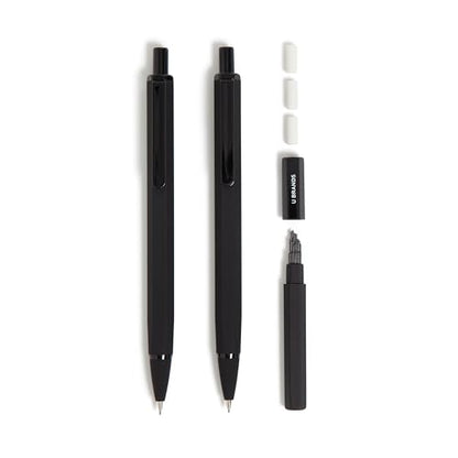 U Brands Mechanical Pencils, .7mm HB #2 Lead, 2 Pack with Refills, Black - color: Midnight Black
