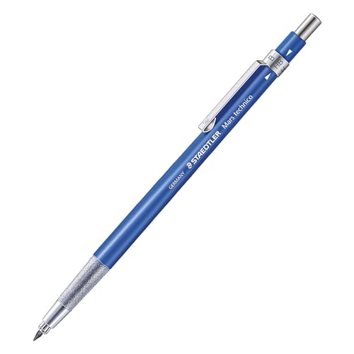 STAEDTLER Mars Technico Mechanical Pencil, 2mm (2) Lead Holder with Built-in Sharpener - Drawing & Sketching Pencil with Metal Clip & Push-Button Lead Advance
