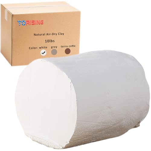 Air Dry Clay 10 LBs, Pottery Modeling Clay for All Purpose Hand Modeling and Throwing, Non-Toxic (White) - color: White