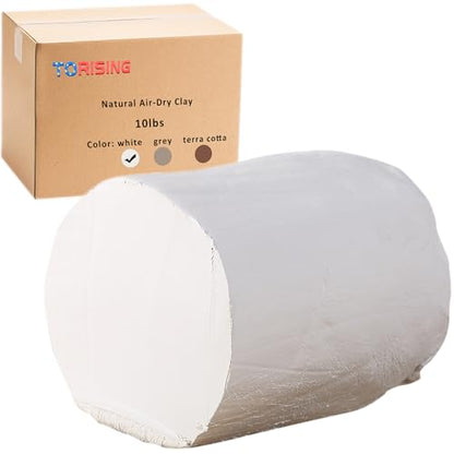 Air Dry Clay 10 LBs, Pottery Modeling Clay for All Purpose Hand Modeling and Throwing, Non-Toxic (White) - color: White