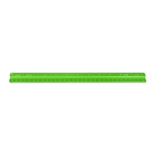 Alumicolor Aluminum Combination Solid Drafting Scale, 12IN, Green - color: Green, size: 12 Inch, style: Combination