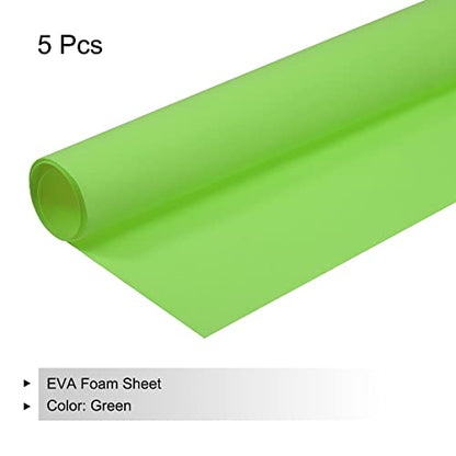 MECCANIXITY EVA Foam Sheets Green 19.7 Inch x 17.7 Inch 0.8mm Thick Crafts Foam Sheets for Costumes, Arts and Crafts Projects Pack of 5 - color: Green, size: 19.7 x 17.7 x 0.03 in