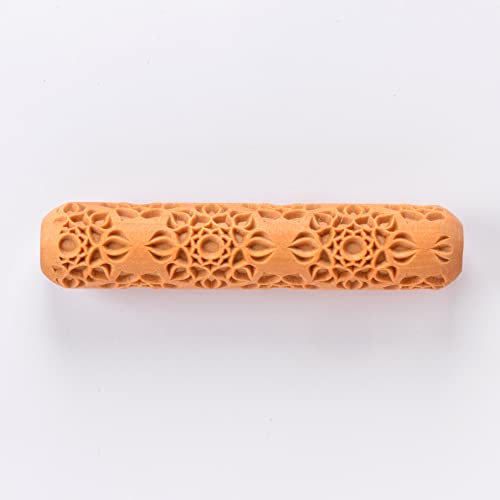 MKM Pottery Tools Wood Big Hand Rollers for Clay (BHR-118 Lotus Flower Buds) - color: BHR-118 Lotus Flower Buds