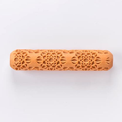 MKM Pottery Tools Wood Big Hand Rollers for Clay (BHR-118 Lotus Flower Buds) - color: BHR-118 Lotus Flower Buds