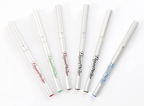Speedball 2881 Elegant Writer 6 Fine Calligraphy Markers Set, Assorted Colors - color: Assorted Colors, style: 2.0 mm