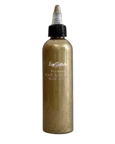 Premium Cell Activator | Ready to Pour | Create Perfect and Unique Cells in Your Painting Works | 4oz by Volume | by Ezgi Sertcetin (Metallic 24K Gold) - color: Metallic 24K Gold