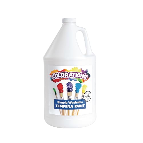 Colorations Paraben-Free Washable, Vibrant White Tempera Paint, 1 Gallon | Non-Toxic and Made in the USA - color: White