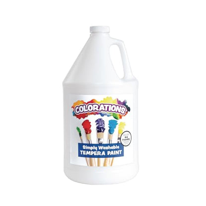 Colorations Paraben-Free Washable, Vibrant White Tempera Paint, 1 Gallon | Non-Toxic and Made in the USA - color: White