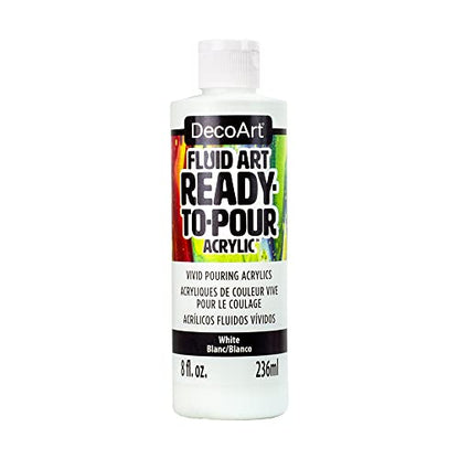 Deco Art DecoArt FluidArt Ready-To-Pour Acrylic Paint 8oz-White - color: White