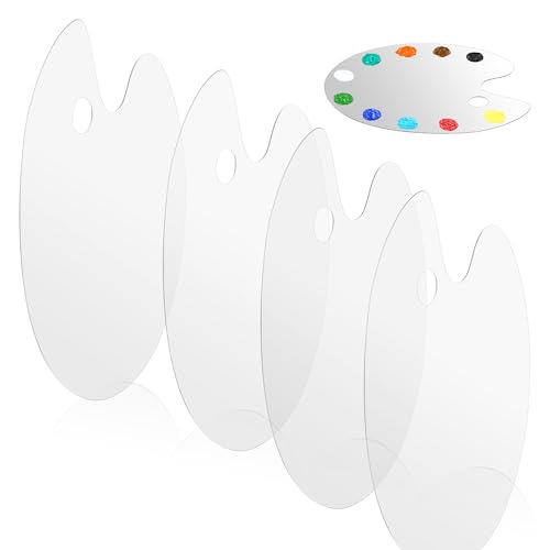4 Pcs Large Acrylic Paint Palette Tray, 12 x 16 Inch | Clear,NonStick Paint Tray, for Acrylic Painting, Easy Clean