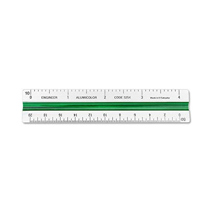 Alumicolor Aluminum Engineer Color-Coded Solid Drafting Scale, 4IN, Silver - size: 4IN, style: Engineer
