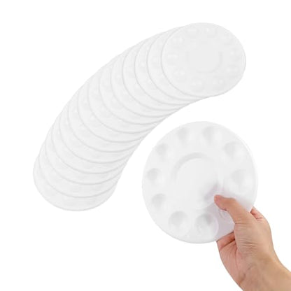 15 Pack Paint Tray Palettes for Kids, Plastic White Palettes for Students, Paint Holder, Paint Supplies