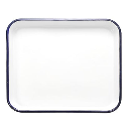 HARFINGTON Butcher Tray Palette 12" x 9.8" (30cm x 25cm) Metal Triple Enamel Coated Rectangular Tray Holder Artist Painter Painting Tool for Art Paint Acrylic Watercolor Mixing - size: 12" x 9.8"