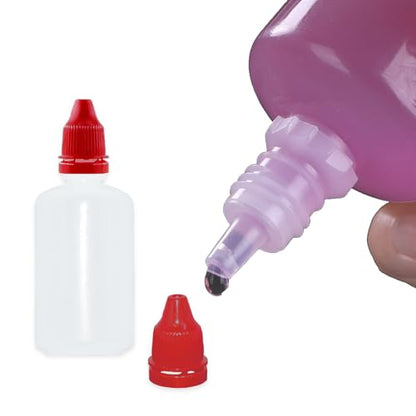 12 Pcs Dropper Bottles, 50ml/1.7 oz Empty Squeezable Small Mouth Dropper Bottle, Liquid Dropper Bottle with Red Cap - color: Red Cap