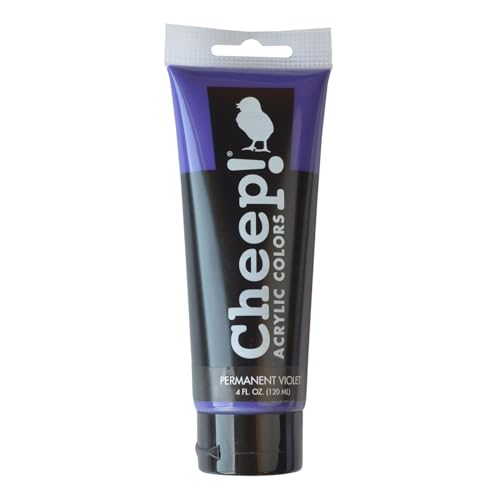 Cheep! Acrylic Paints, 4 oz. Tube - Permanent Violet, Perfect for Artists - Quality Acrylic Paint Heavy Body Paint Artist and Student - color: Permanent Violet