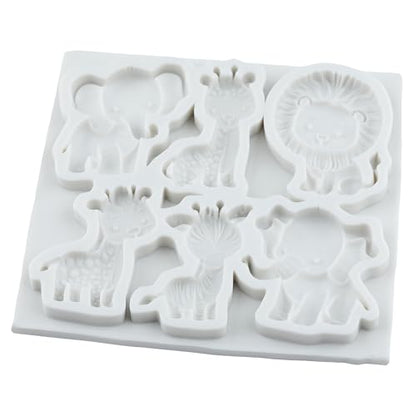 Animal Polymer Clay Mold Lion Elephant Giraffe Silicone Molds - color: Style R