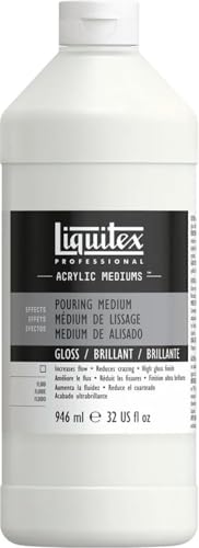 Liquitex Professional Effects Medium, 32-oz, Gloss Pouring Medium | Prepare Color for Smooth Wet Look Pours, Lowers Viscosity; Mix with Any Acrylic Paint, Resistant to Aging, Non-Yellowing - color: Gloss, style: 32-oz