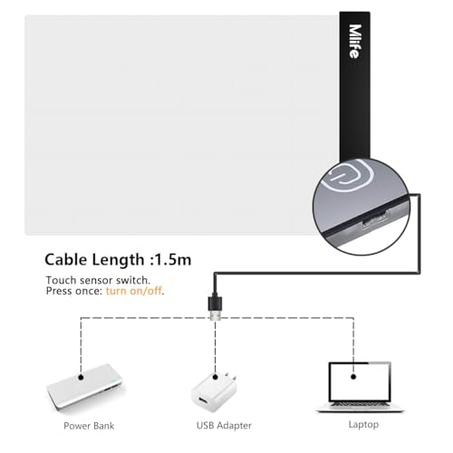 B4 LED Light Pad - Upgraded Diamond Art Light Box Dimmable Tracing Light Board, Sketching, Animation, Drawing Light Box with 4 Fasten Clips - style: B4