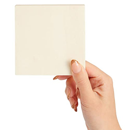 Bright Creations Wood Canvas Boards (6 Pack), 4x4 inches, 0.85 inches Thick, Pinewood Material, Smooth Surface, 6 Pieces - size: Square 4x4in