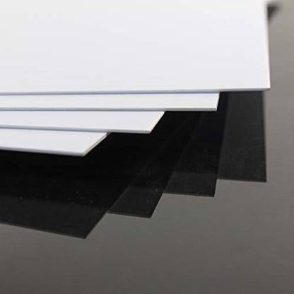 ABS0910 4pcs 1mm Thickness 200mm x 250mm White ABS Sheets 9.84'' x 7.87'' x 0.04'' ABS Styrene Sheets for Model Train Layout New (1mm) - size: 1mm