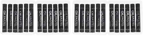 PATIKIL Black Oil Pastels, 12Pcs Soft Oil Crayons Creamy Pastels Stick Art Supplies for Art Painting Drawing Blending Graffiti for Artists Beginners (Pack of 2) - color: Black