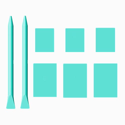 JAJADO 8 Packs Screen Printing Squeegee Chalk Paste Tool Set, Self Adhesive Stencils Rubber Squeegee Mini Squeegee, Rubber Paint Stir Sticks for Chalk Paste Paint or Ink for Silk Screen Stencils - color: 8pcs Squeegee Set