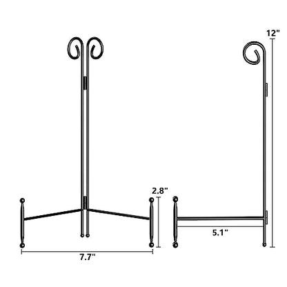 SVENJBB Plate Stand and Holder Display Stand 12 Inch, Black Iron Picture Frame Stand for Display, Collapsible and Portable Easel Stand for Table (1 Pack)