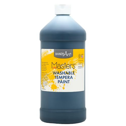 Handy Art Little Masters Washable Tempera Paint, Black, 32 oz Bottle - color: Black, size: 32 Fl Oz (Pack of 1)
