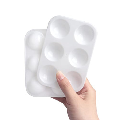 Tamaki 16 PCS Plastic Paint Tray Palettes, White | Watercolor Palette Painting Tray for Painting Party, DIY Craft and Art Painting - color: 16 Pcs